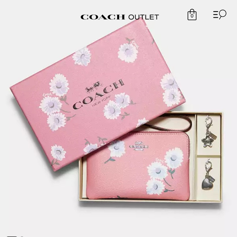 Coach wristlet with charms